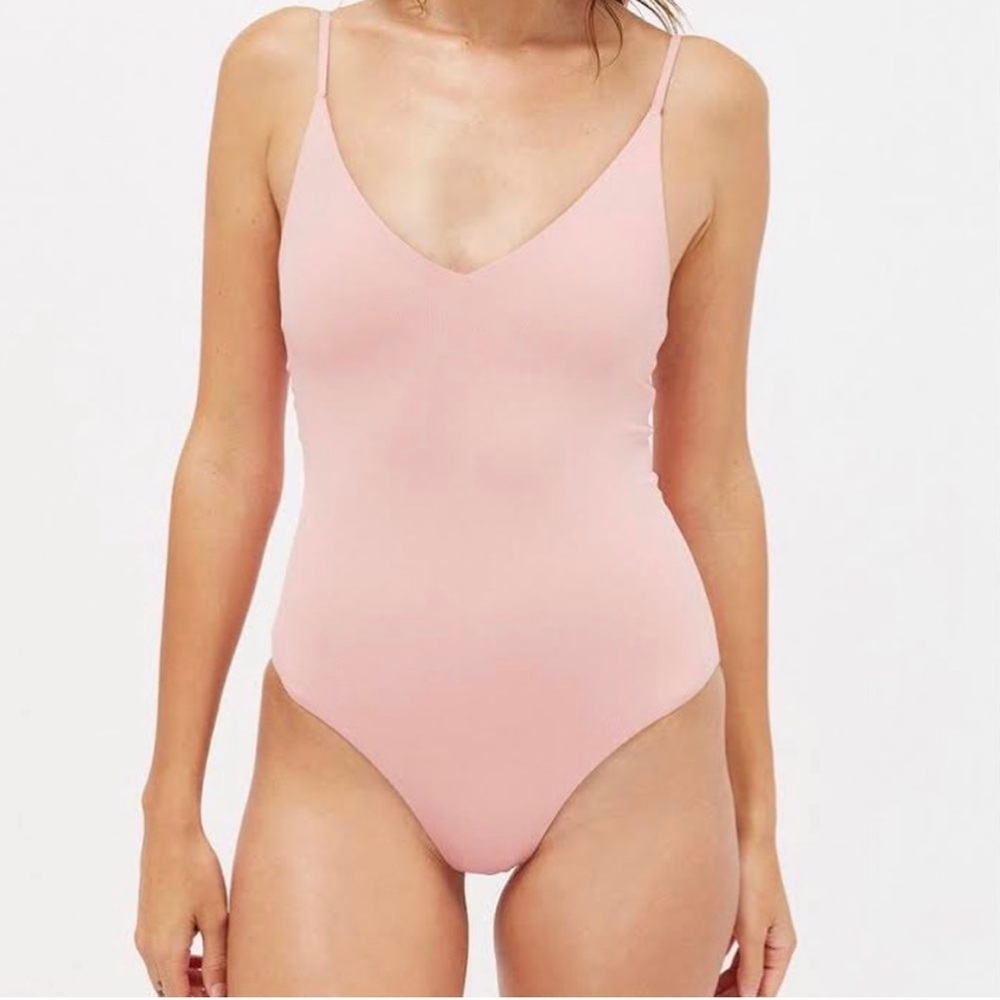 Lacausa Scoop back one piece swimsuit in flamingo size XS